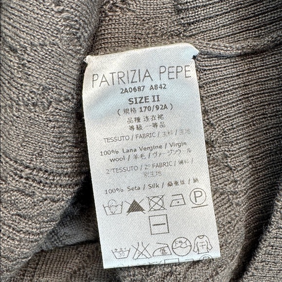 Patricia Pepe Dress Size EU 11 Italian Designer Silk Wool Shift Draped Silk Wool - Picture 2 of 9